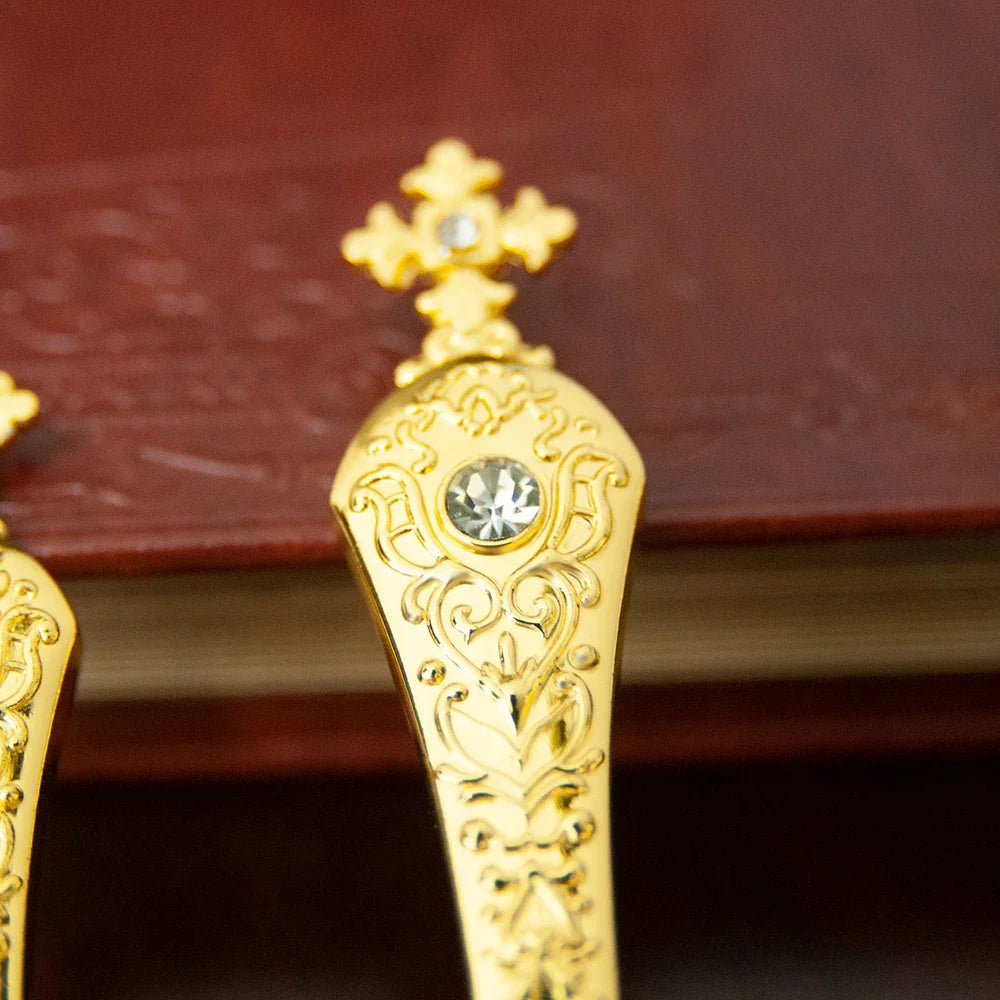 HTISOK Orthodox Church Metal Knives for Religious Rituals with Decorative Patterns Religion Ritual Accessory