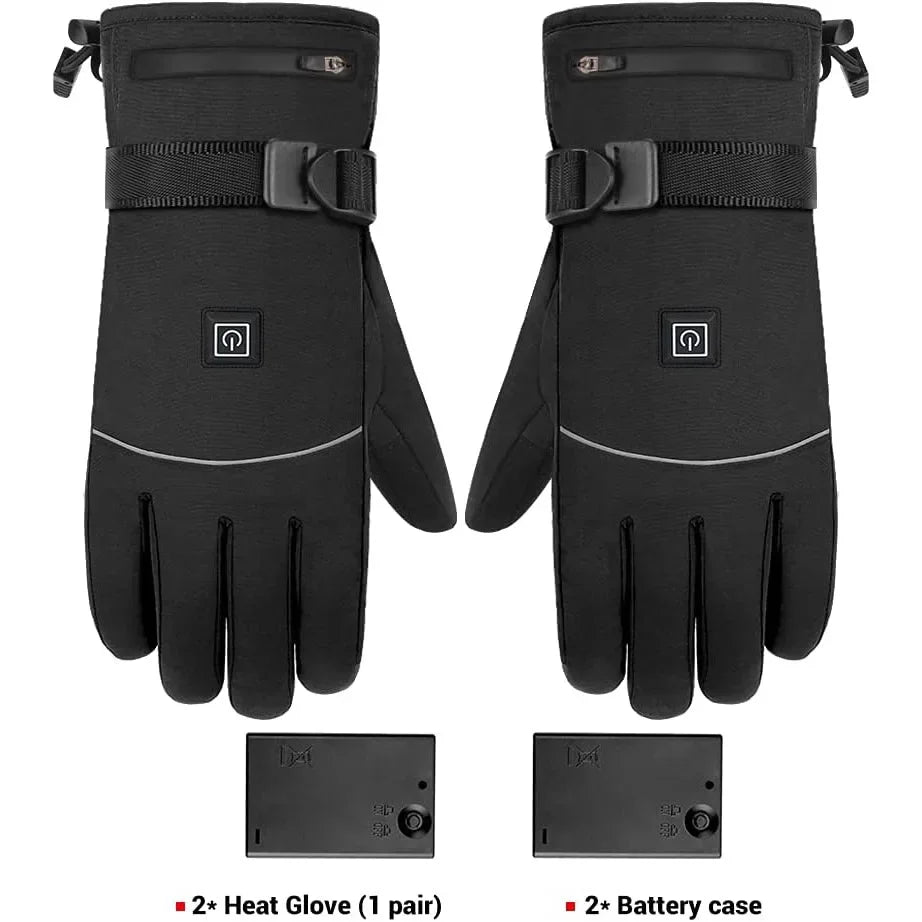 Heated Motorcycle Gloves Winter Moto Heated Gloves Warm Waterproof For Snowmobile Heating Thermal Gloves