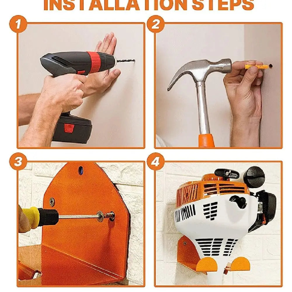 Heavy Duty Weeder Eater Hanger Support Wall-Mounted Lawn Mower Rack Trimmer Shelf Garage Organizer Garage Storage Hanger