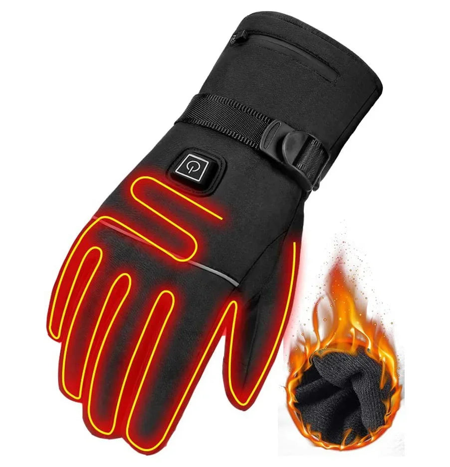 Heated Motorcycle Gloves Winter Moto Heated Gloves Warm Waterproof For Snowmobile Heating Thermal Gloves