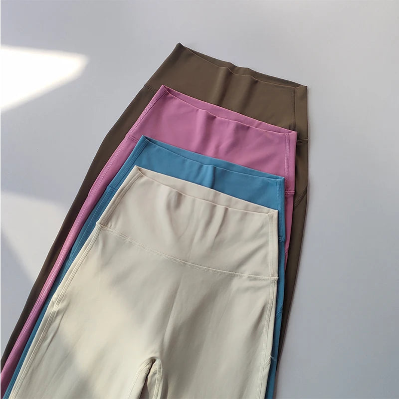 High-end Yoga Leggings Slim Yoga Pants High Waist Wide Leg Pants Bottoms Breathable Gym Casual Sports Bell Leggings Female