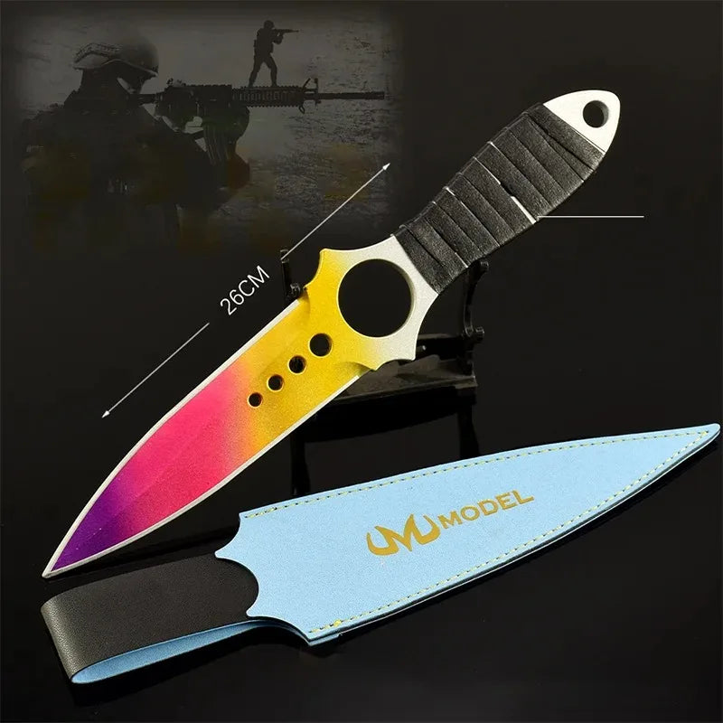 GO'S Game Peripherals Melee Serrated Claw Knives Safety: Unedged Tactical Knives Holsters Version Toy Sword Collections Ornament