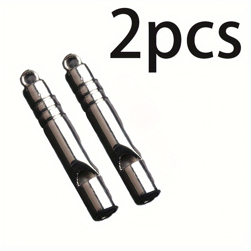 2pcs Titanium Alloy Emergency Whistles - Loud, Durable Survival Gear for Outdoor Hiking, Camping & Adventure Sports