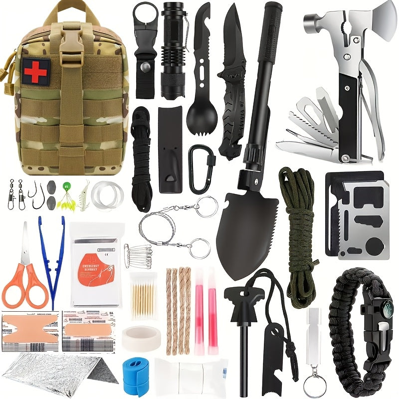 20pcs Insulation Blankets, 158pcs Of Professional Survival Equipment, Used For Emergency Situations, Hiking, Outdoor Activities, And Disaster Preparedness Survival Equipment, Life-saving Kits, And First Aid Kits