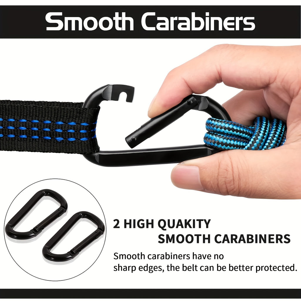 Solid Color Parachute Hammock With Hammock Strap And Black Carabiner, Camping Survival Travel Outdoor Furniture