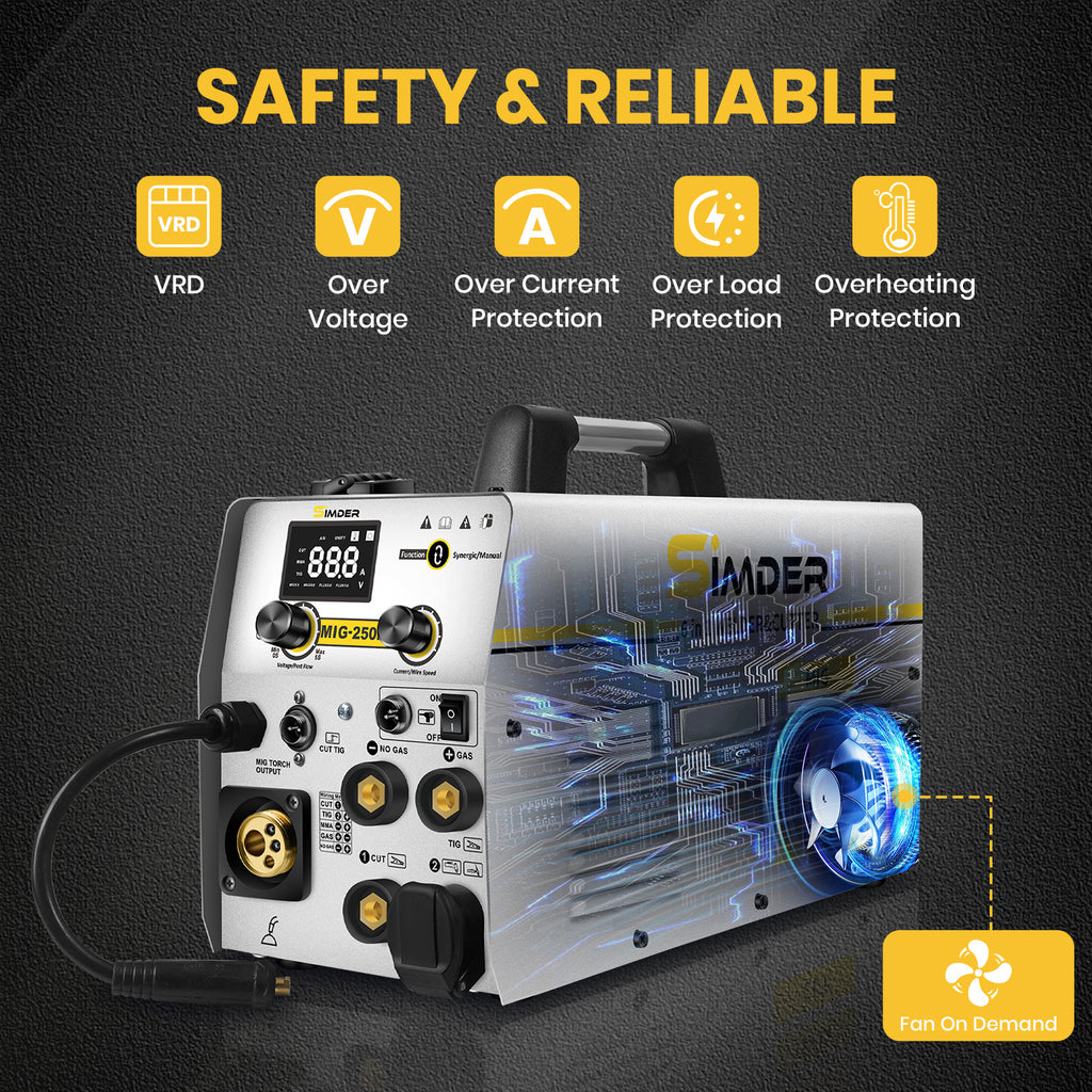 Plasma Cutter Welder MIG Welder Combo 6in1 with 65Pcs PT31 Plasma Cutting Torch Consumable, Gas MIG/Flux Core MIG/Spool Gun/Lift TIG/Stick/Plasma Cutting 110v/220v Aluminum MIG Welder Machine with Complete Welding Accessories