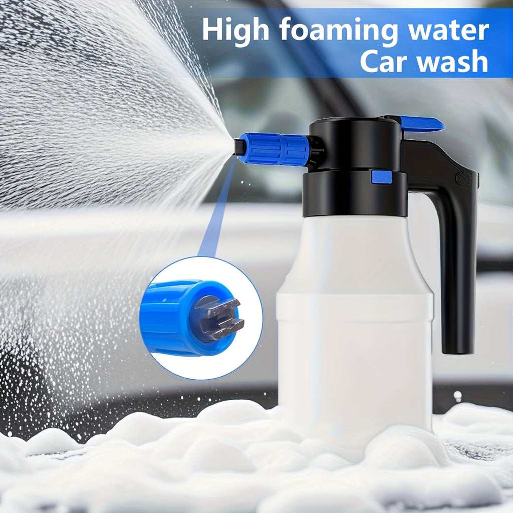1.5L Electric Car Foam Sprayer - USB Rechargeable Handheld Foam Gun with Ergonomic Handle, Adjustable Spray Nozzle & Portable Design for Car Washing, RV, Motorcycle, Boat, and Vehicle Cleaning, Car Wash Foam Gun, Vehicle Clea