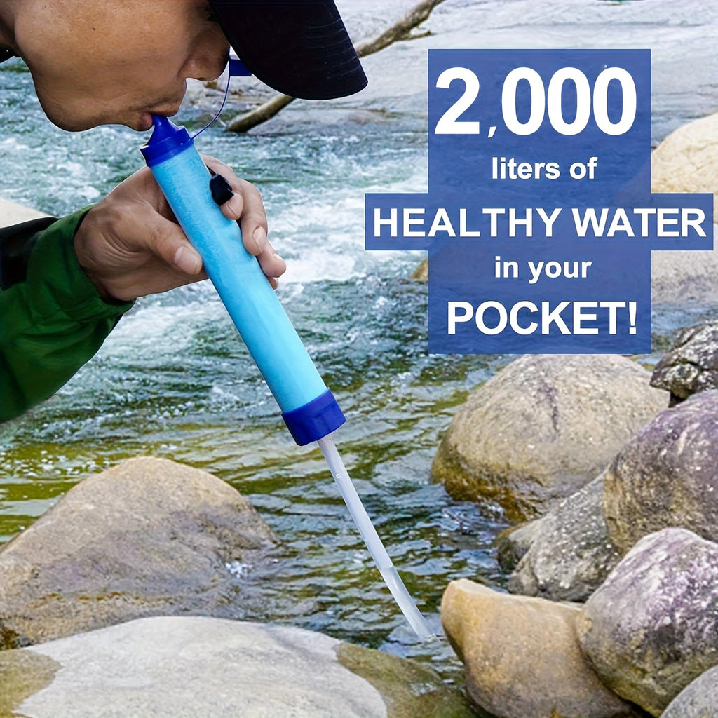 Outdoor Water Filter Personal Water Filtration Straw Emergency Survival Gear Water Purifier For Camping Hiking Climbing Backpacking