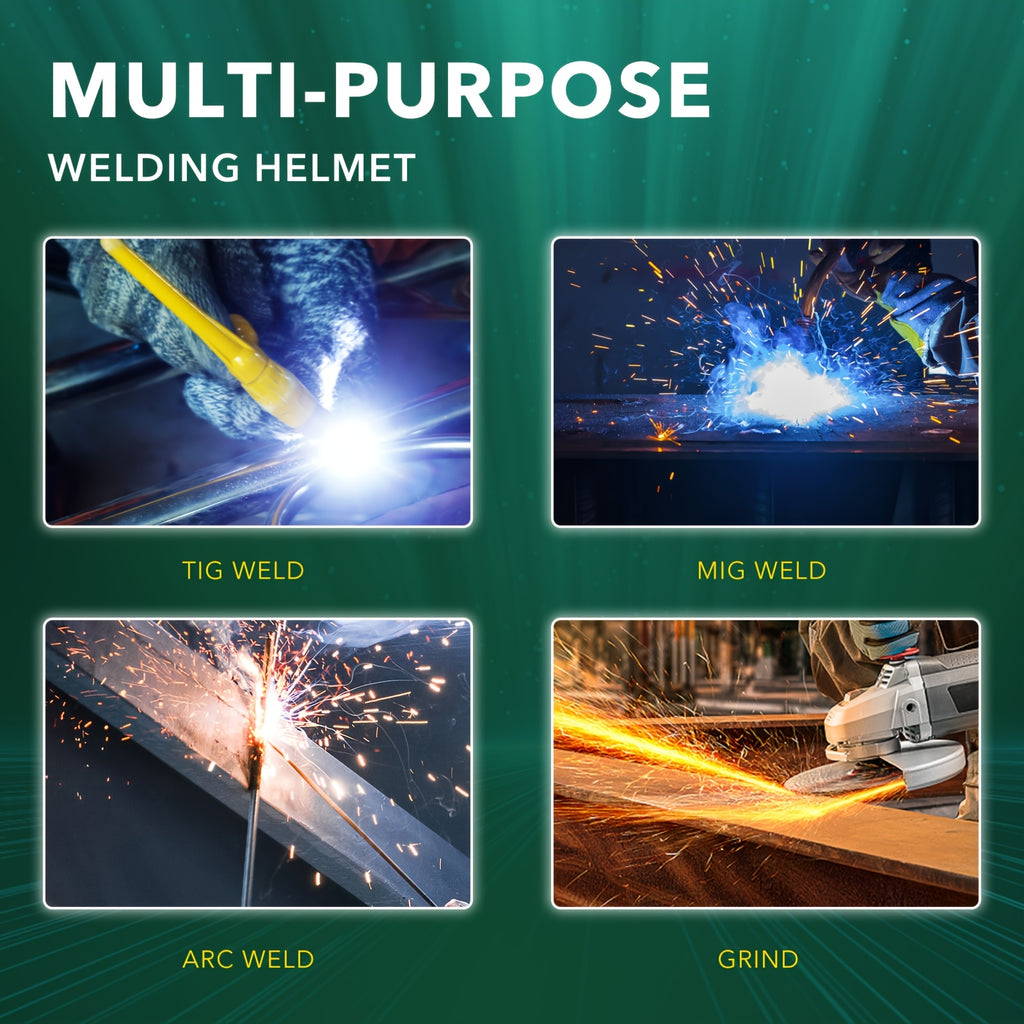 Welding Helmet Auto Darkening Welding Hood With Light True Color 1/1/1/2 Top Optical Clarity Wide Shade 9-13 Welder Helmet Welding Mask With Grinding