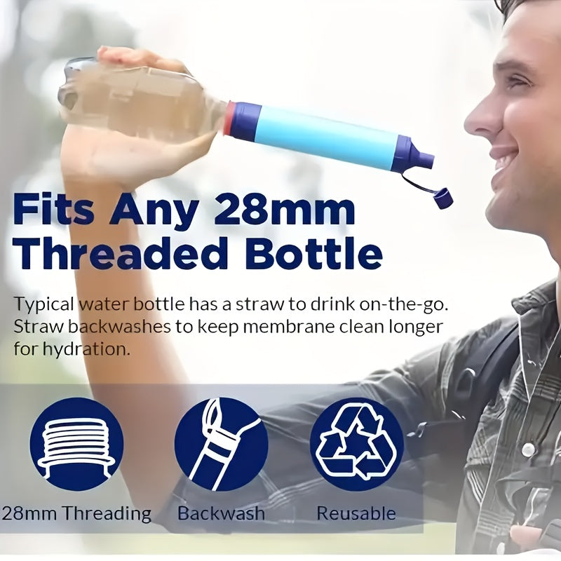 Outdoor Water Filter Personal Water Filtration Straw Emergency Survival Gear Water Purifier For Camping Hiking Climbing Backpacking