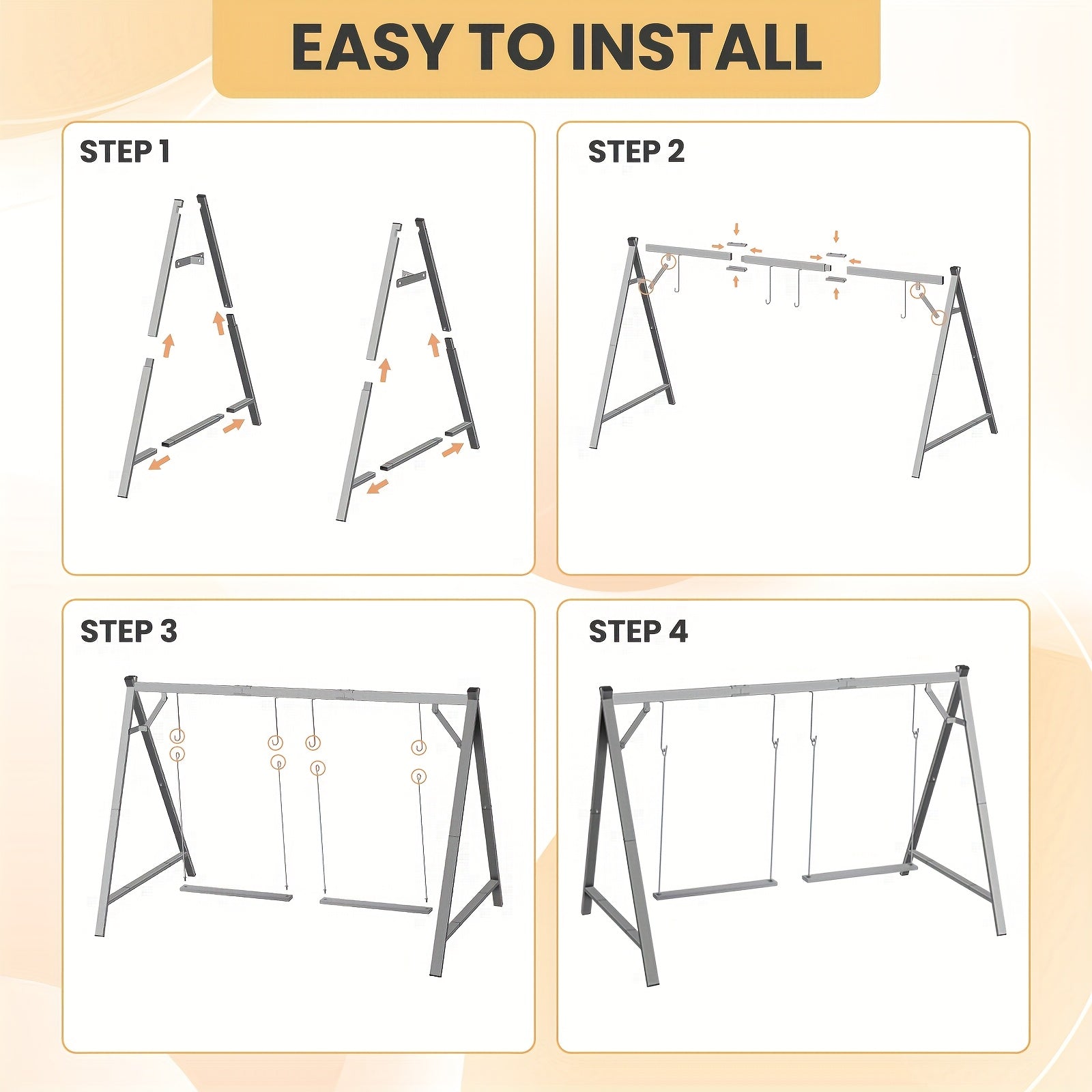 Heavy-Duty Chicken Perch with 2 Swings & Roosting Bars - Sturdy Construction, Chicken Coop Climbing Gym, Exercise & Mental Stimulation Activity Center for hens, chicks - Indoor/Outdoor Farm or backyard use - Pet Chicken Acces