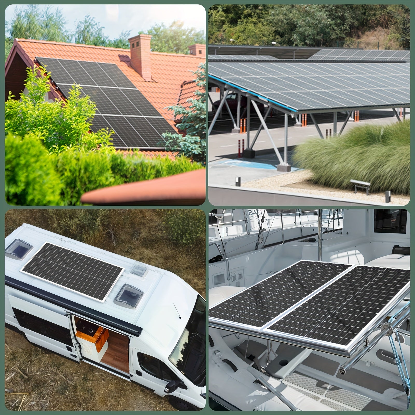 100 Watt Solar Panels 12 Volt Monocrystalline Technology 12BB Cell High-Efficiency PV Module Power Charger Ideal For RV Battery Marine Rooftop Farm Home Camping Caravan Off-Grid System