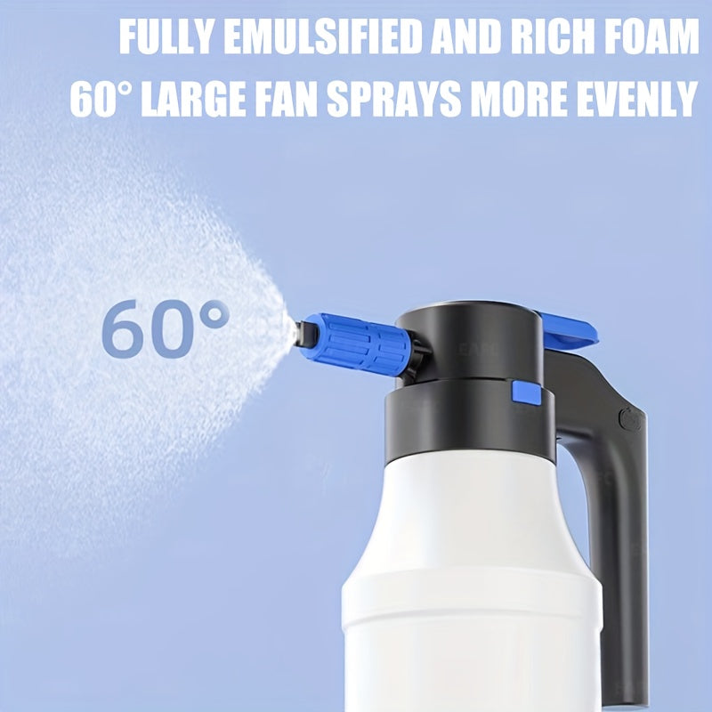 1.5L Electric Car Foam Sprayer - USB Rechargeable Handheld Foam Gun with Ergonomic Handle, Adjustable Spray Nozzle & Portable Design for Car Washing, RV, Motorcycle, Boat, and Vehicle Cleaning, Car Wash Foam Gun, Vehicle Clea