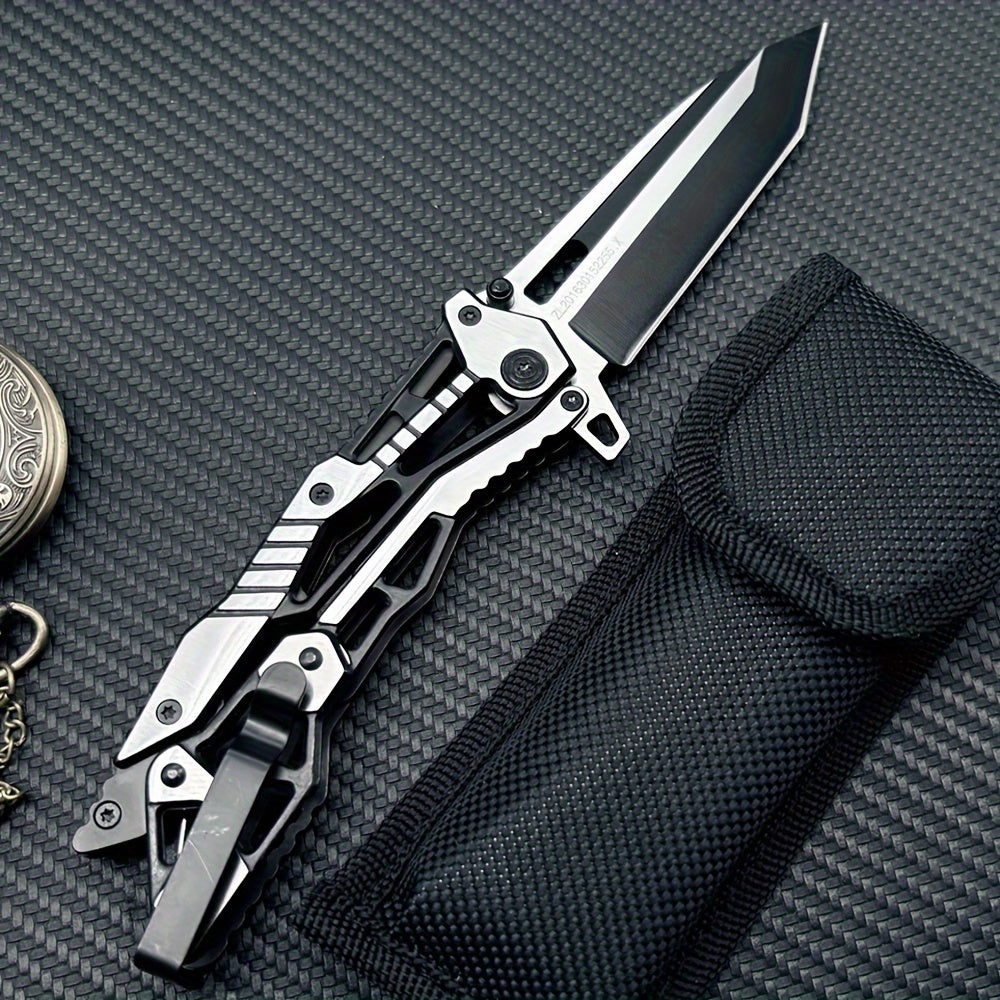 8.3 Inch Mechanical Style Folding Knife Cool Pocket Knife With Clip - Kinematic Pivot Action Tactical EDC Folding Knives For Outdoor Survival, Camping, Hiking, Hunting, Gifts For Men