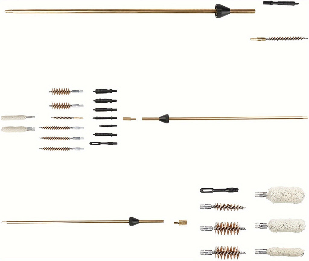 Gun Cleaning Kit with Oil Pot - Heavy-Duty Plastic Case, Multi-Tool Set for Shotguns, Rifles, Pistols - Compatible with 9mm, 12G, 20G, 22LR, 22WLR, Gun Cleaning Kit, Hunting Gear, Minimalist Design, Durable Construction, Outd