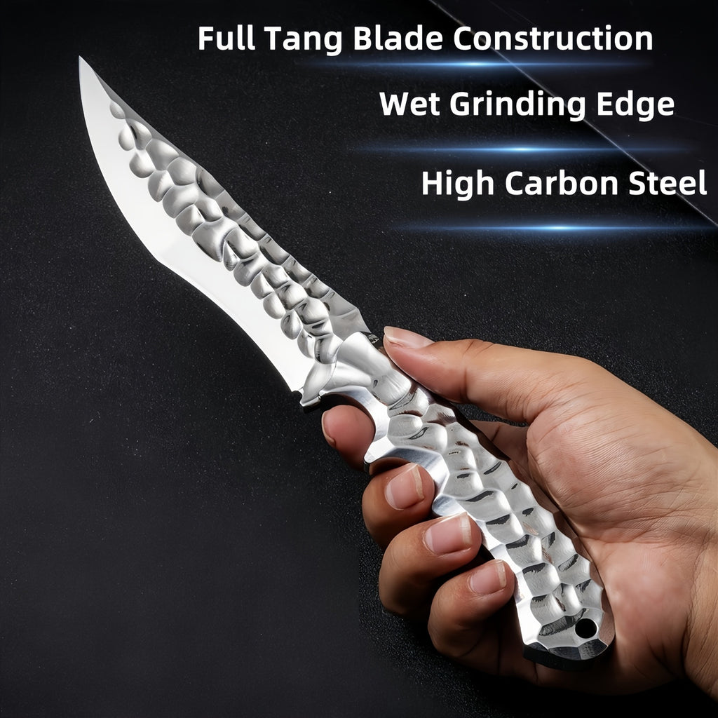 High Hardness Sharp Full Tang CNC Fixed Blade "Ice Goddess" Exquisite Sharp Quick Knife, Outdoor Portable Pocket Knife, Compact Cutting Tool, Camping, BBQ, Fruit Knife, Home Use, Hunting, Fishing, Men'S Gift, Collectible And