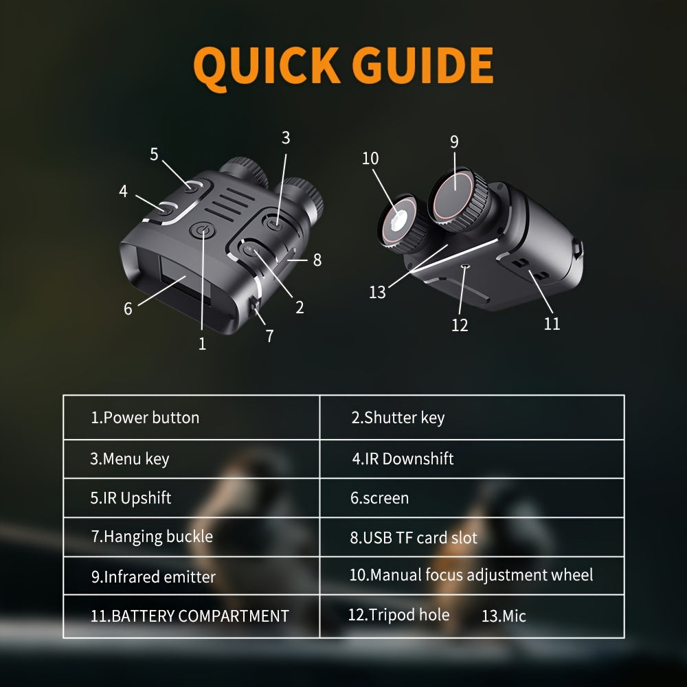 NovaLens 1080P Night Vision Binoculars Goggles HD 10X Zoom, Day/Night Use 800m Range, Photo/Video Recording for Hunting/Fishing/Camping with 2.4" Screen -Outdoor Survival Gear, Perfect Gift for Men Ideal for Wildlife Observat