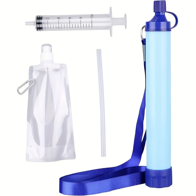 Outdoor Water Filter Personal Water Filtration Straw Emergency Survival Gear Water Purifier For Camping Hiking Climbing Backpacking