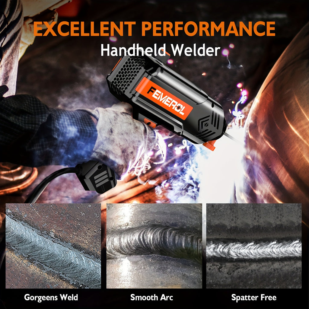 FEMEROL Welding Machine 110V Handheld Welder 120A Portable Stick Welder Hand Held Welder Machine IGBT Inverter Digital Display With Welding Tool Set And Toolbox