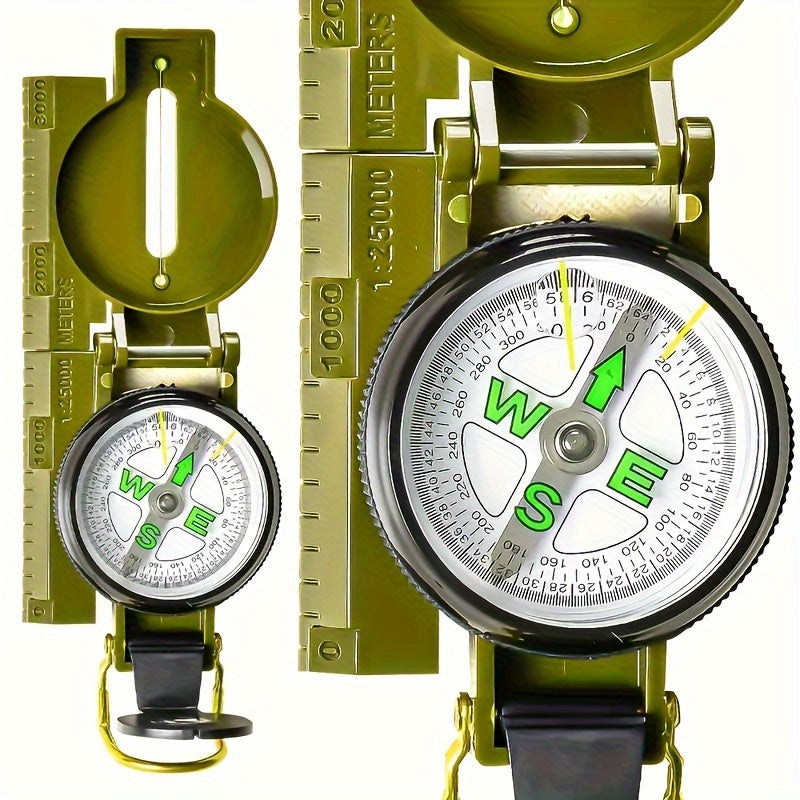 1pc Outdoor Survival Compass - Multifunctional Waterproof Portable Compass For Hiking, Camping, Travel - For Adventurers & Outdoor Enthusiasts - Perfect Gift for Explorers & Hikers