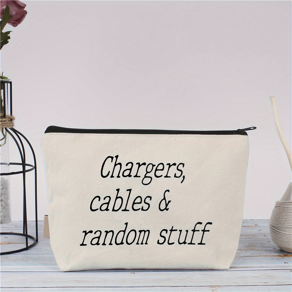 Polyester Cable Organizer Bag for Chargers, Cables, and Random Accessories – Portable Storage Pouch for Electronics Essentials, Ideal for Travel and Gift Giving