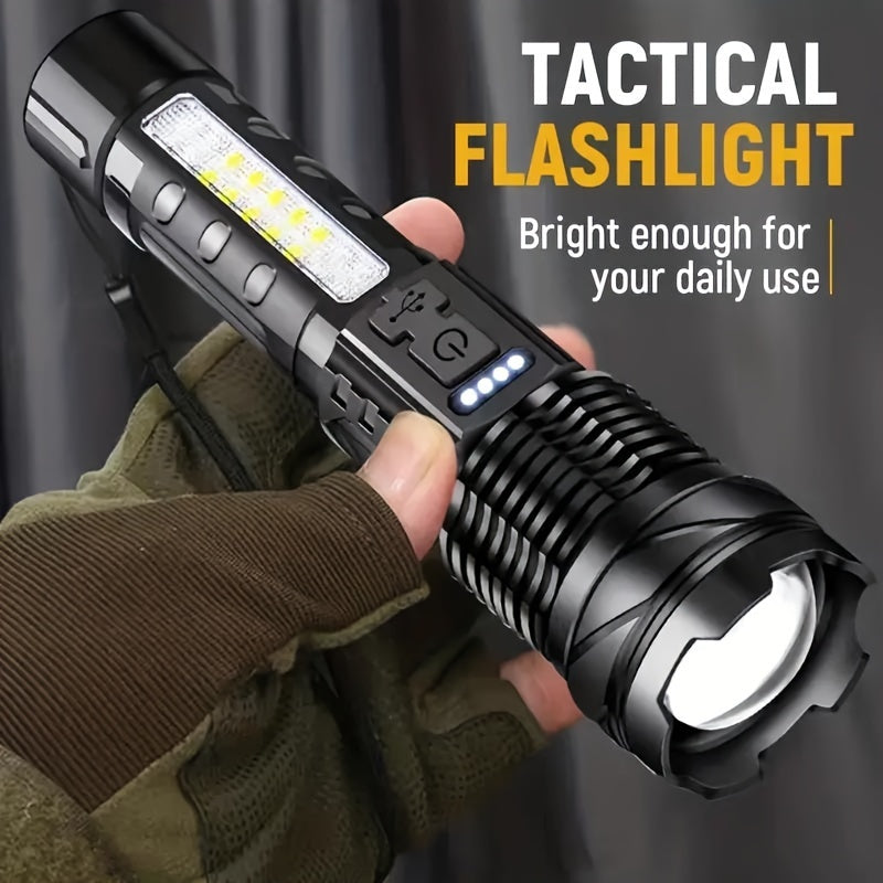 [1pc Super Powerful Torch Light] Super Powerful Rechargeable Torch Flood Light | 1pc for Outdoor Camping, Fishing, Hunting, Climbing, Adventure Emergency | Christmas Gift