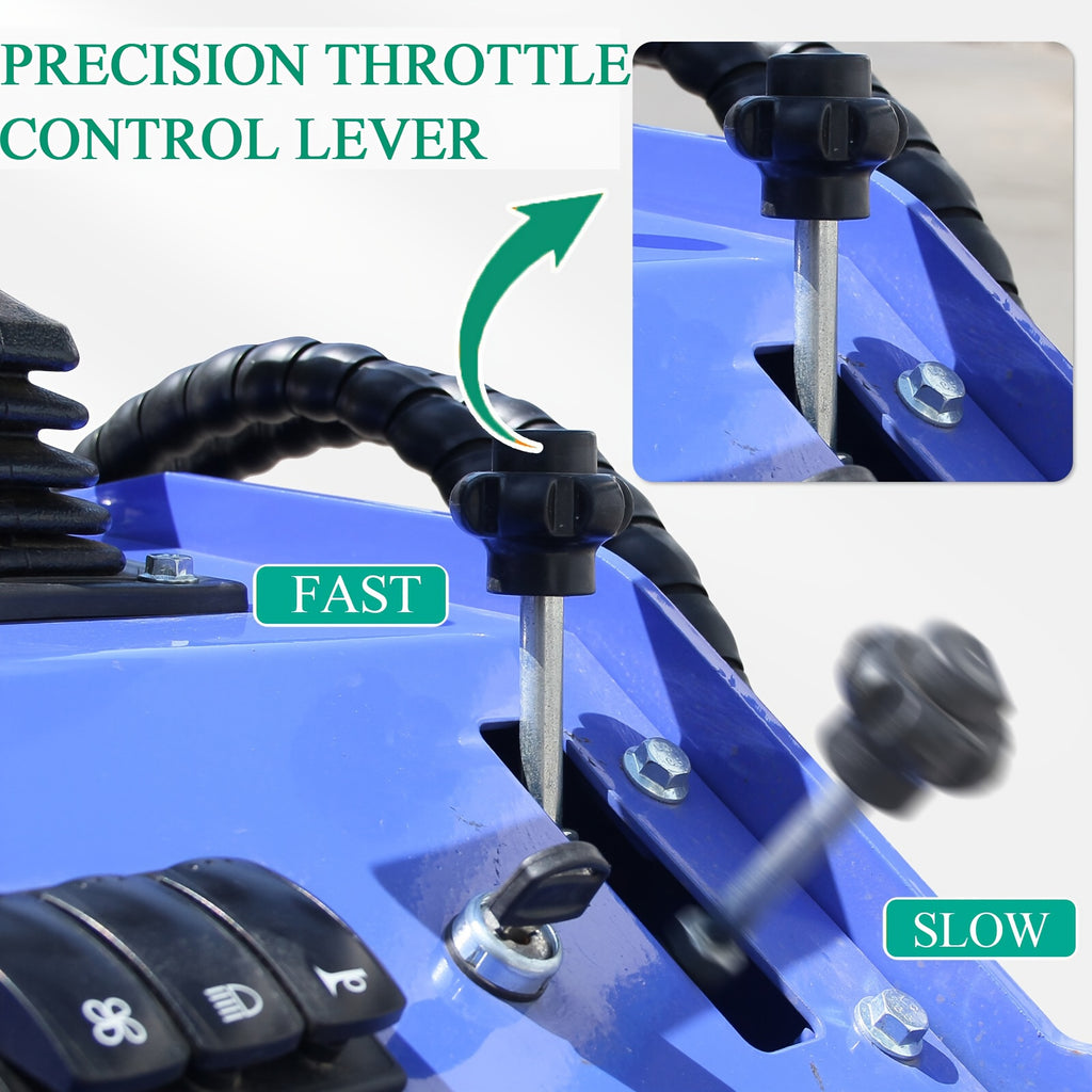 Free Shipping 23HP Stand-On Skid Steer Loader with Dual Bars, Radiator, Two Attachments, Tracks, EPA Engine for Tough Terrain and Garden Maintenance - Digger US Warehouse, Agricultural Machinery, Construction Equipment, Rugge