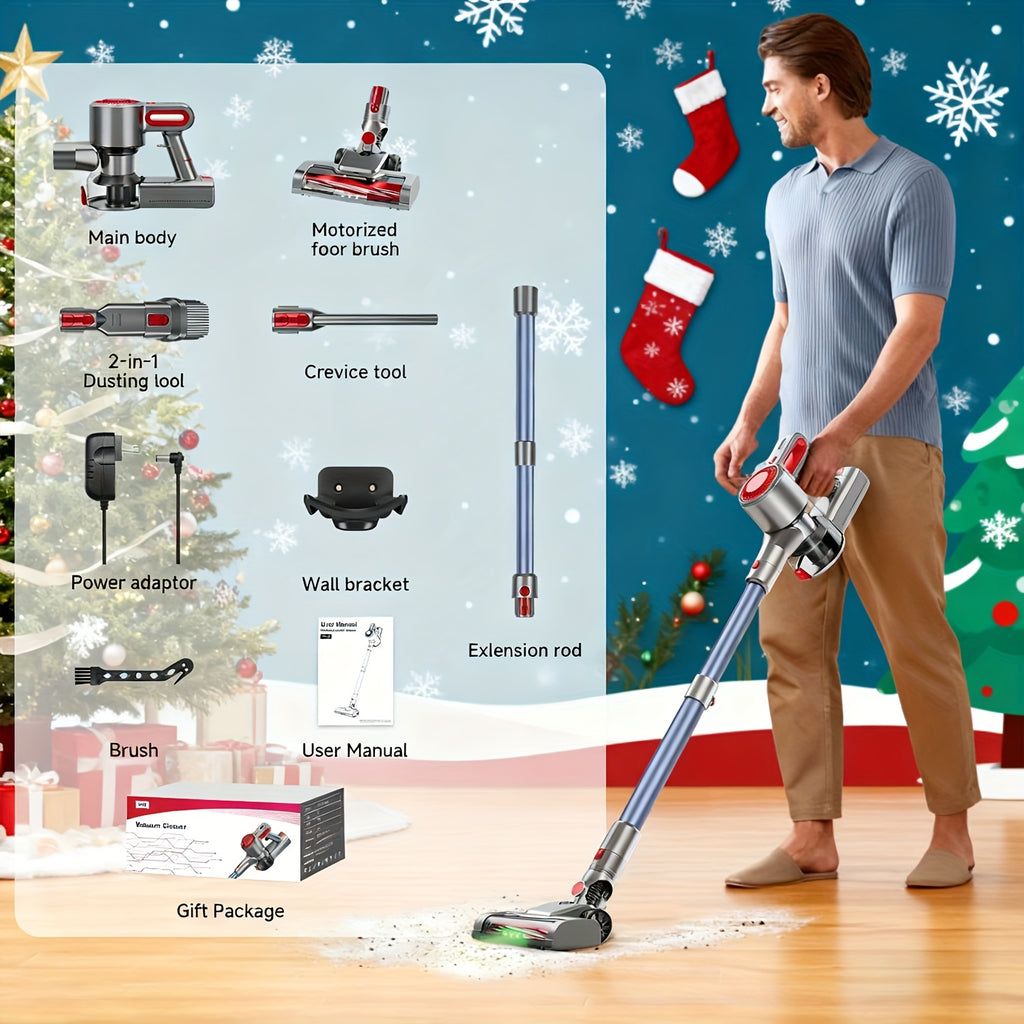 55-70 KPA Lightweight Vacuum Cleaner with Upgraded Green LED, Anti-tangle Brush, Removable Battery, Multiple Suction Levels, Up to 45 Minutes Of Battery Life, Women's Car Accessories, Vacuum Cleaner for Carpets, Pet Hair, And