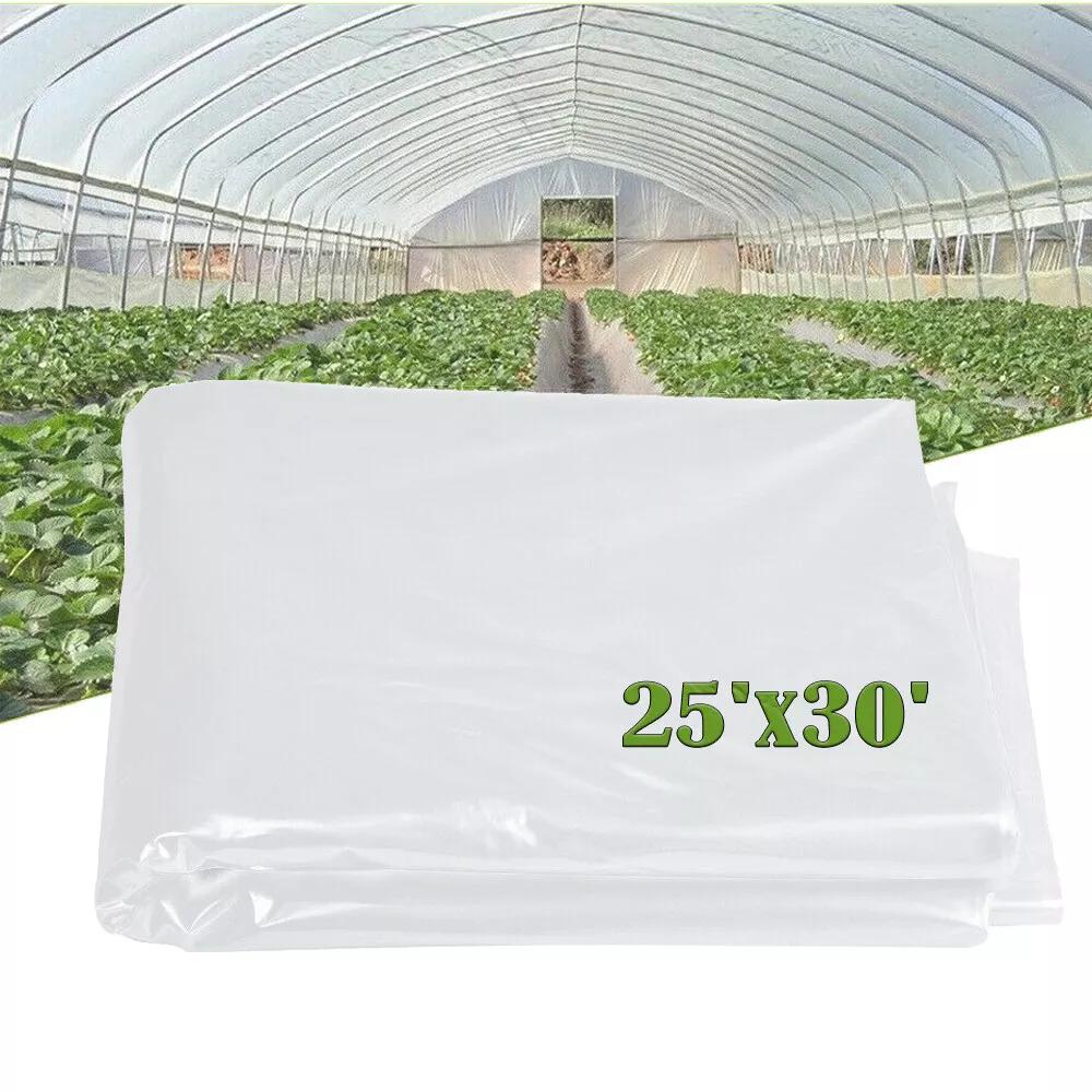 6 mil Greenhouse Plastic Film Sheeting Cover Large Size 100ft 50ft 40ft Length Available UV Resistant Clear Polyethylene Film Green House Hoop Farm Plastic Cover for Gardening Farming Agriculture