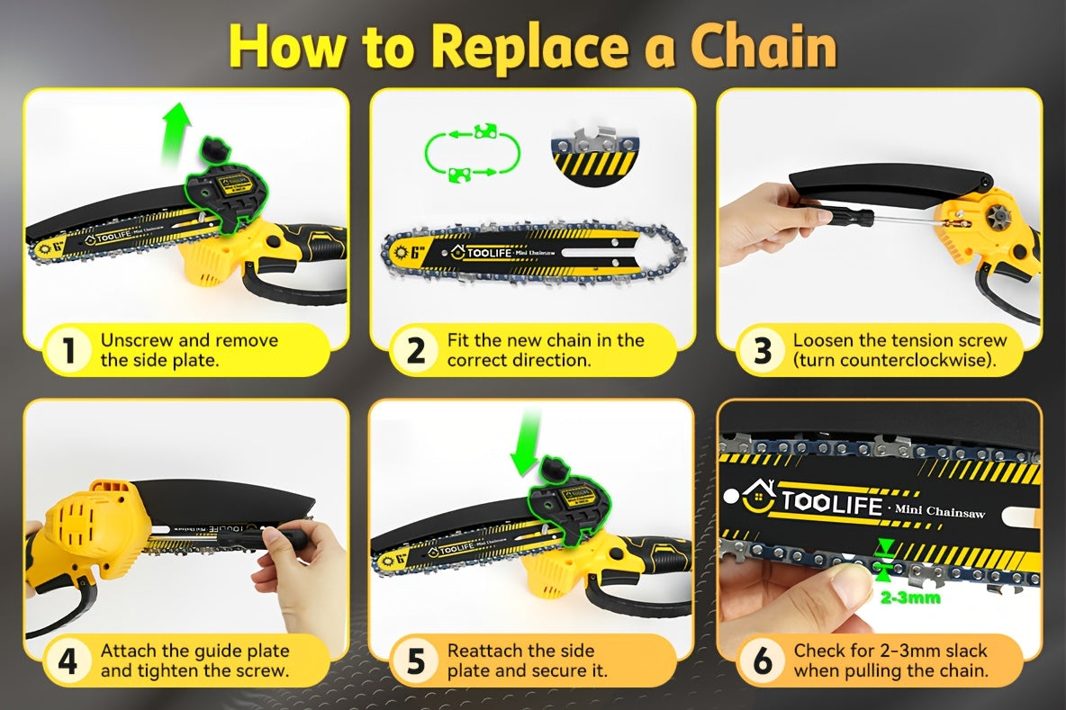 Mini Chainsaw Cordless, 6/12 Inch Handheld Electric Portable Power Chainsaw, 2 Rechargeable Batteries And Toolbox, Tree Trimming Wood Working & Cutting. Courtyard, Household, Survival Outdoor Tools. Gardening Supplies & Equip