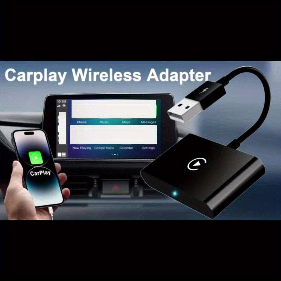 Wireless CarPlay Adapter Wired to Wireless Plug & Play - Wireless 5.0, Auto Connect, Compatible with 600+ Cars (2016+), USB-Powered for iPhone iOS 10+, Carplay Wireless Adapter, Call Management, Compact Design, Highquality El