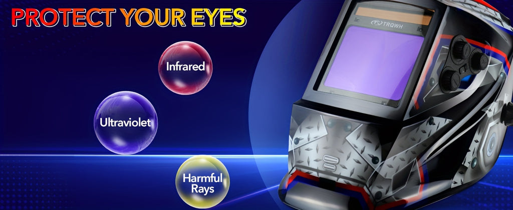 TRQWH Welding Helmet Auto Darkening - Large Viewing True Color Solar Powered Welding Hood With 4 Arc Sensor Adjustable Wide Shade Welder Mask For TIG MIG ARC Weld Plasma Cut Grinding