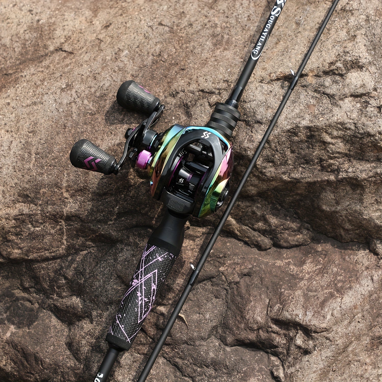 Sougayilang Fishing Rod And Reel Combo, Medium Fast Baitcasting Combo, 24-Ton Carbon Fiber 2 Pieces Fishing Poles With Baitcaster Reel Super Polymer Handle Baitcasting Fishing Combo