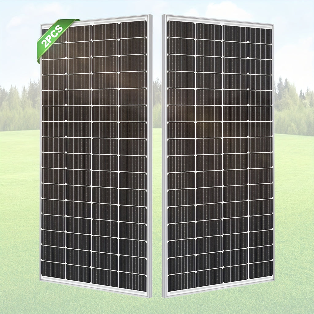 High Efficiency 25.5% 400W Monocrystalline Solar Panels - Durable Aluminum Frame & Weather-Resistant - for Rooftop, Farm, House, RVs & Off-Grid Systems - Low Light Energy Production - Long-Term Use