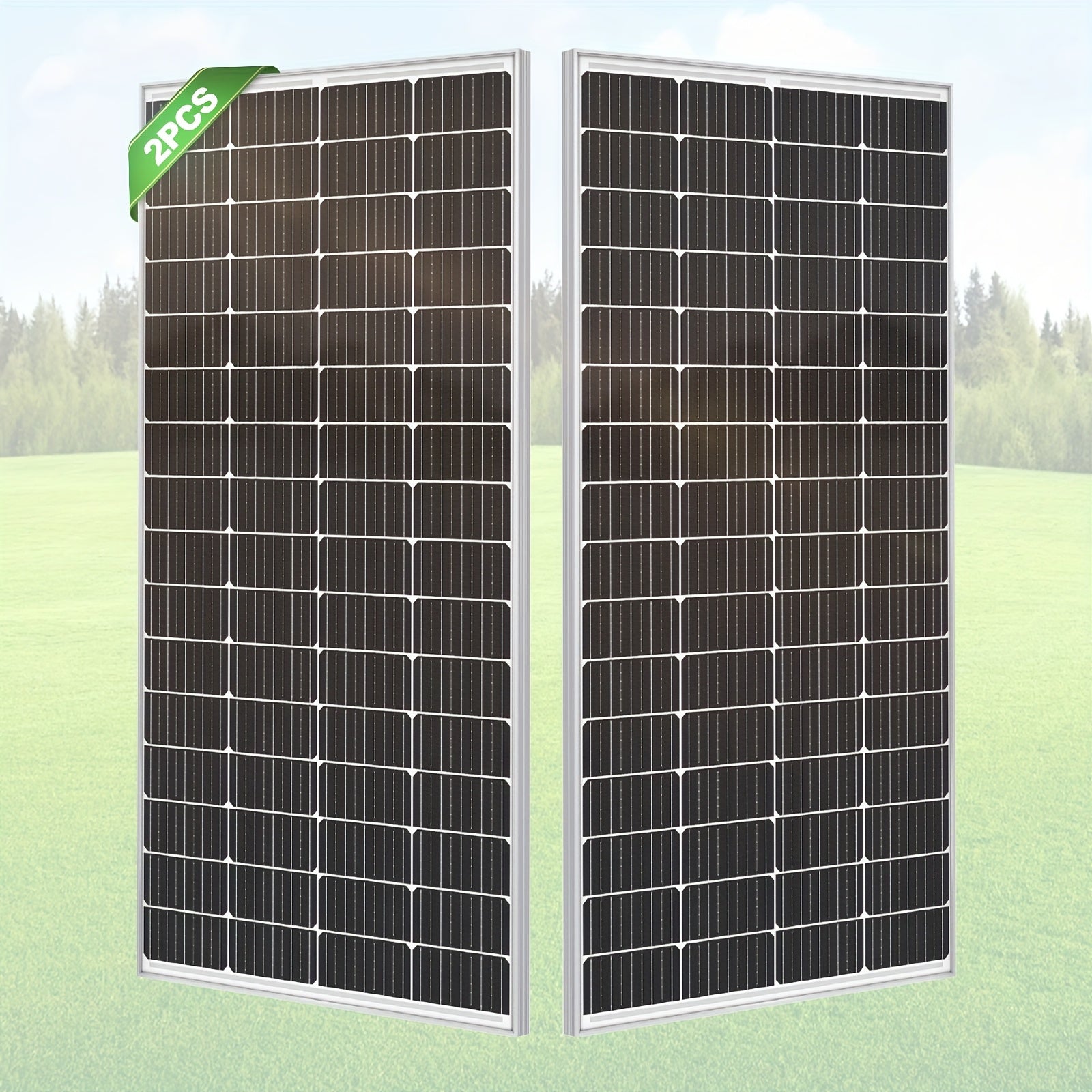 High Efficiency 25.5% 400W Monocrystalline Solar Panels - Durable Aluminum Frame & Weather-Resistant - for Rooftop, Farm, House, RVs & Off-Grid Systems - Low Light Energy Production - Long-Term Use
