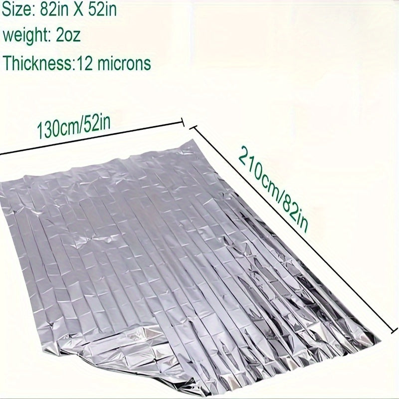 [Emergency Thermal Blankets] 10-Pack Heavy-Duty Emergency Thermal Blankets - Extra Large 52x82 Inch (4x6.5ft) Mylar-like Reflective Foil Sheets for Extreme Cold & Heat Protection - Portable Shelter & Ground Cover for Camping,