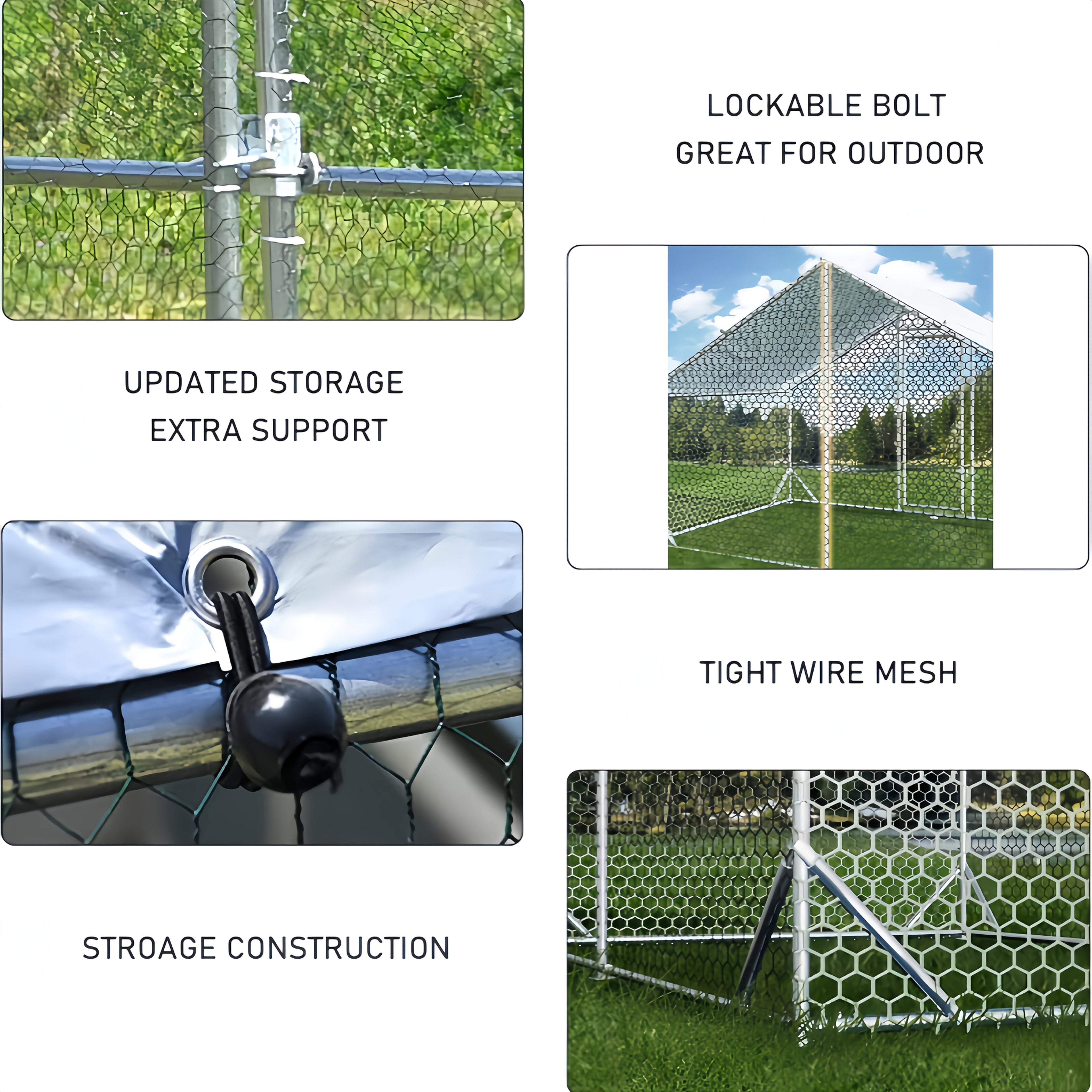 Large Metal Dog Cage & Chicken Coop with Walk-In Access, Spire Roof & Anti-UV Cover - Durable Outdoor Poultry Pen for Backyard Farm, Small Animals, Dogs - Weather-Resistant Design, Weatherproof Construction, Chicken Coop Acce