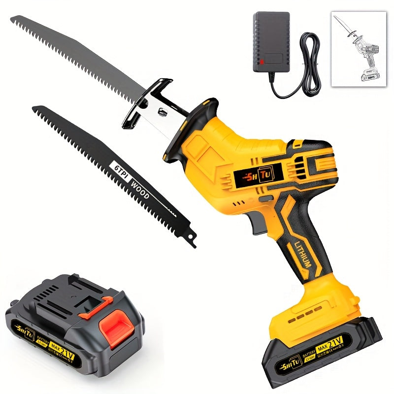 Lithium Electronics, Electric Cordless Saw, Cordless Saw Blade, Cordless Reciprocating Saw, Suitable For Home And Outdoor Use, Suitable For Electric Reciprocating Saw, Cutting Trees, PVC, Thin Wood Boards And Soft Metal Wood.
