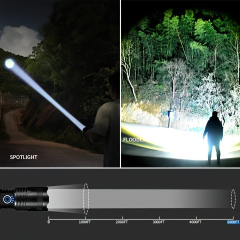 LYLTING 800-1200 High Lumens, Rechargeable Super Bright Flashlights with 5 Modes, Durable Aluminium Alloy Camping Gear And Equipment, Survival Tools, Hunting Torch for Man, Flashlight for Home Camping Hiking Emergency(2pcs/1p