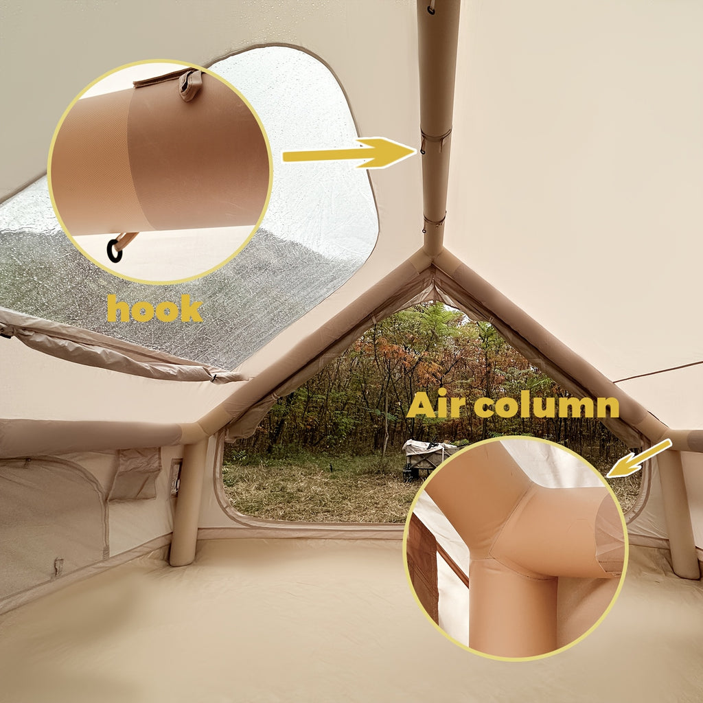 Inflatable camping tent large family camping tents instant glamping tent 4 season windproof outdoor blow up tent fishing party