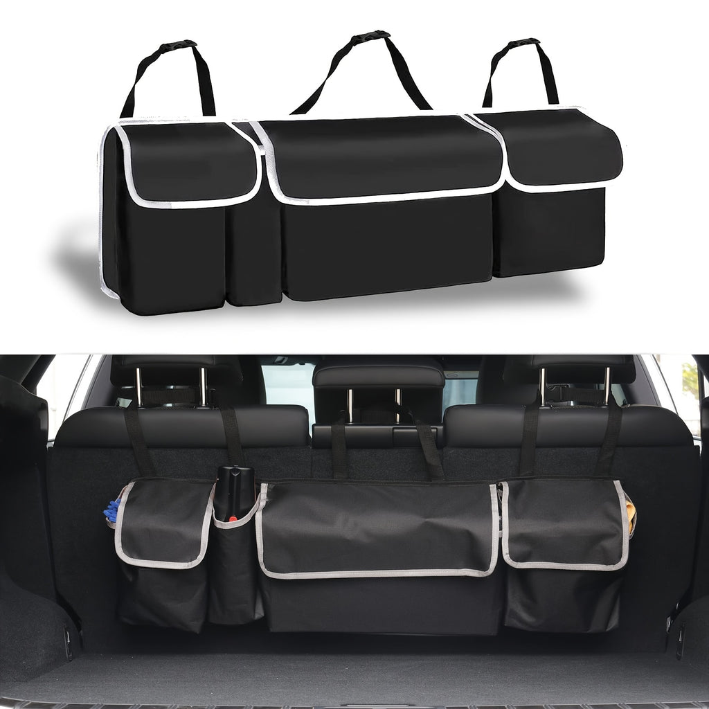 Car Trunk Organizer And Storage, Backseat Hanging Organizer For SUV, Truck, MPV, Waterproof, Collapsible Cargo Storage Bag With 4 Pockets, Car Accessories For Men And Women