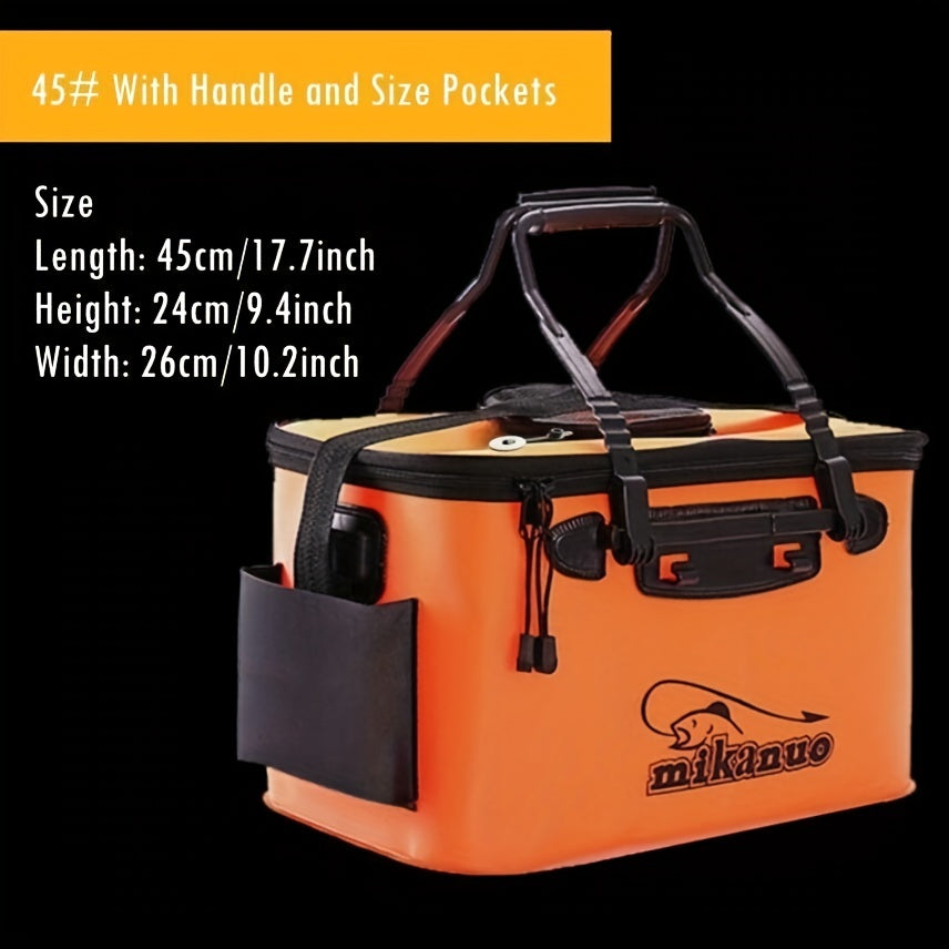 Large Volume No Pump Portable EVA Fishing Bag, Collapsible Live Fish Box, Multi-Functional Folding Camping Water Container Pan Basin, Fishing Tackle Storage