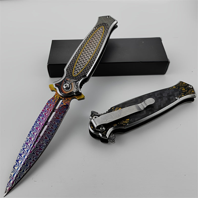 Noble high hardness carry a color fan pocket knife collection folding knife ultra-sharp portable knife one multi-functional household fruit knife