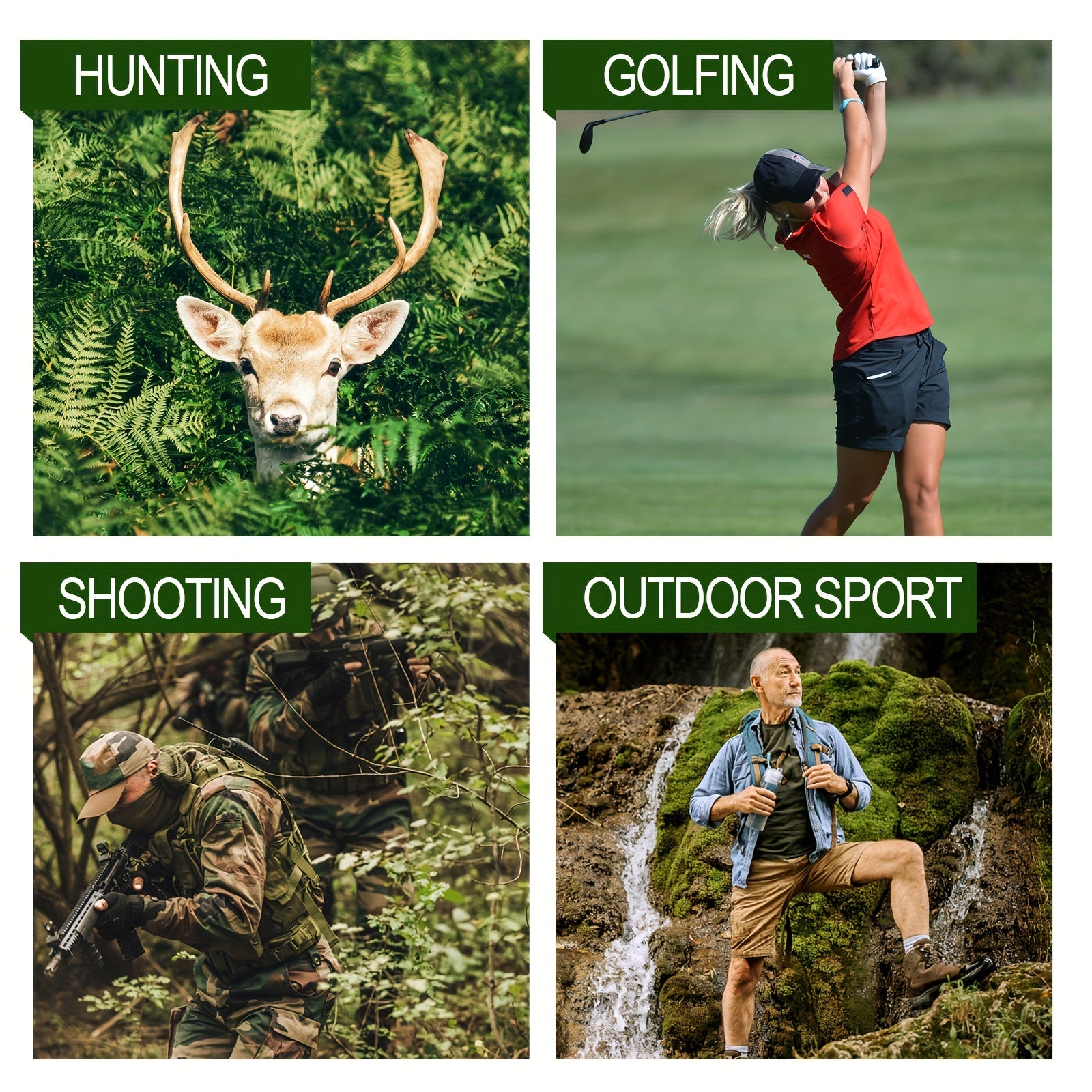 JIEHOME Golf & Hunting Laser Rangefinder with Slope - 765 Yd High-Precision Laser Distance Meter, Flag Lock Vibration, 6X Magnification, Slope/Angle/Speed/Distance Mode, Rechargeable, Lightweight for Golf Course & Outdoor Hun