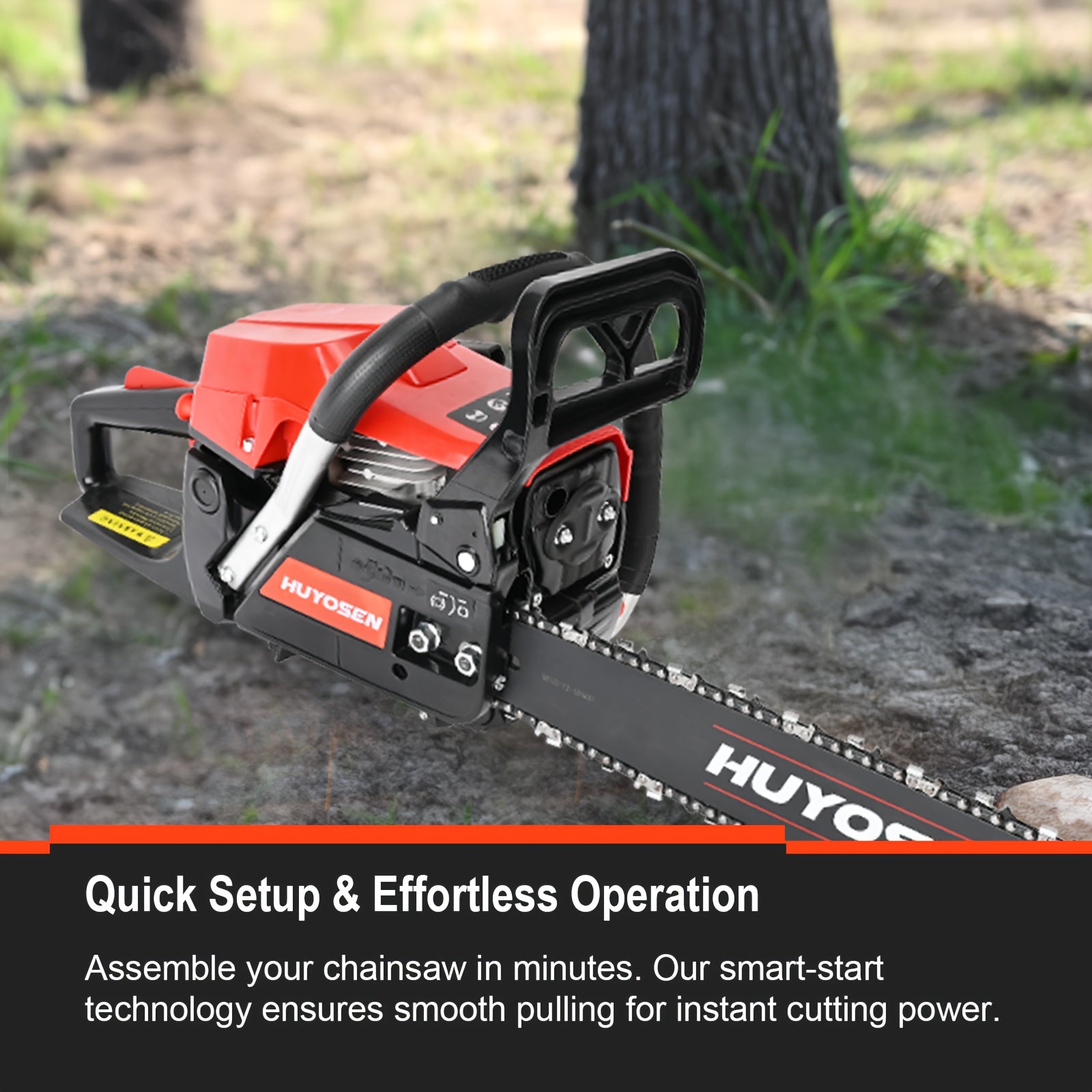 54.6cc 20-Inch Gasoline Chainsaw with 2-Stroke Engine, Automatic Lubrication & Ergonomic Handle - Heavy-Duty Metal Construction for Efficient Wood Cutting & Tree Trimming - Ideal for Outdoor Garden, Farm, Home Use - Perfect F