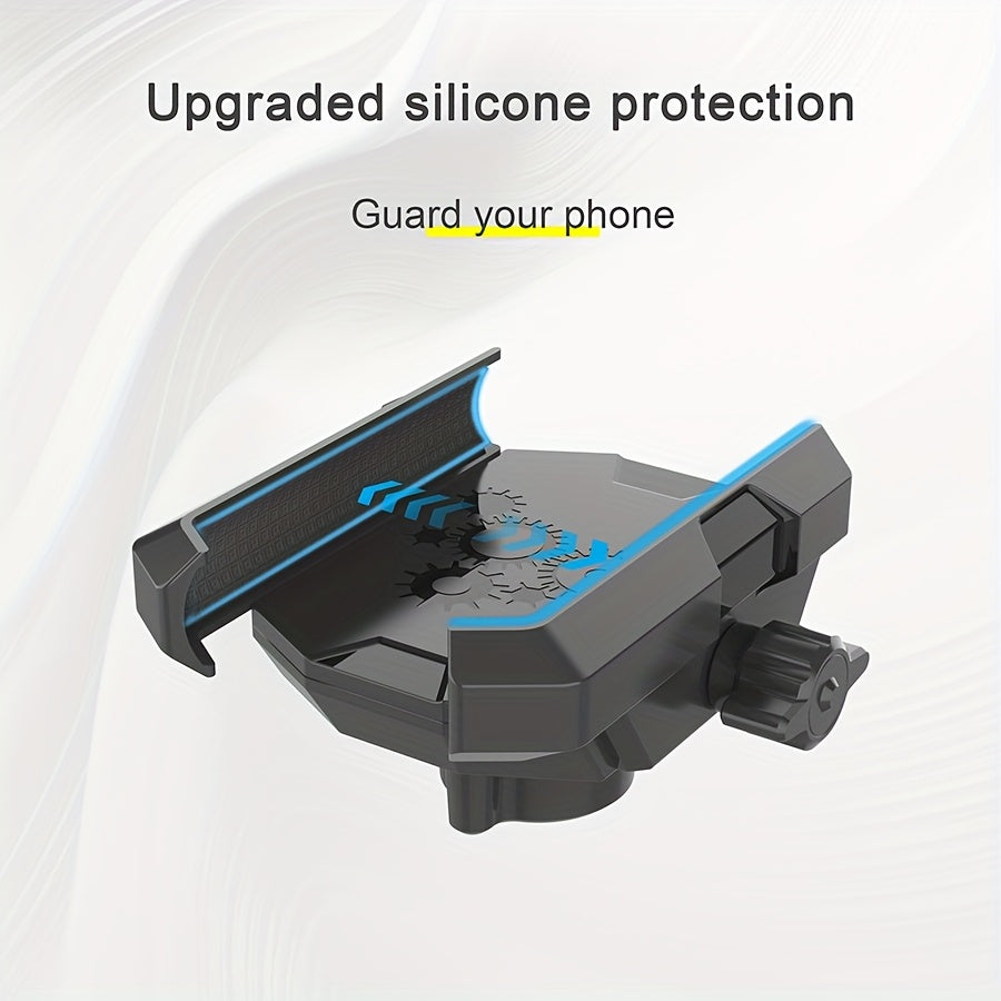 LRBH Aluminum Alloy Car Phone Mount with Adjustable Suction Cup & Metal Clamp Arm, 360° Rotatable Strong Grip for Video Recording, Vlog Shooting, Hands-Free Car Accessories, Car Phone Holder Mount, Geometric Pattern Design,