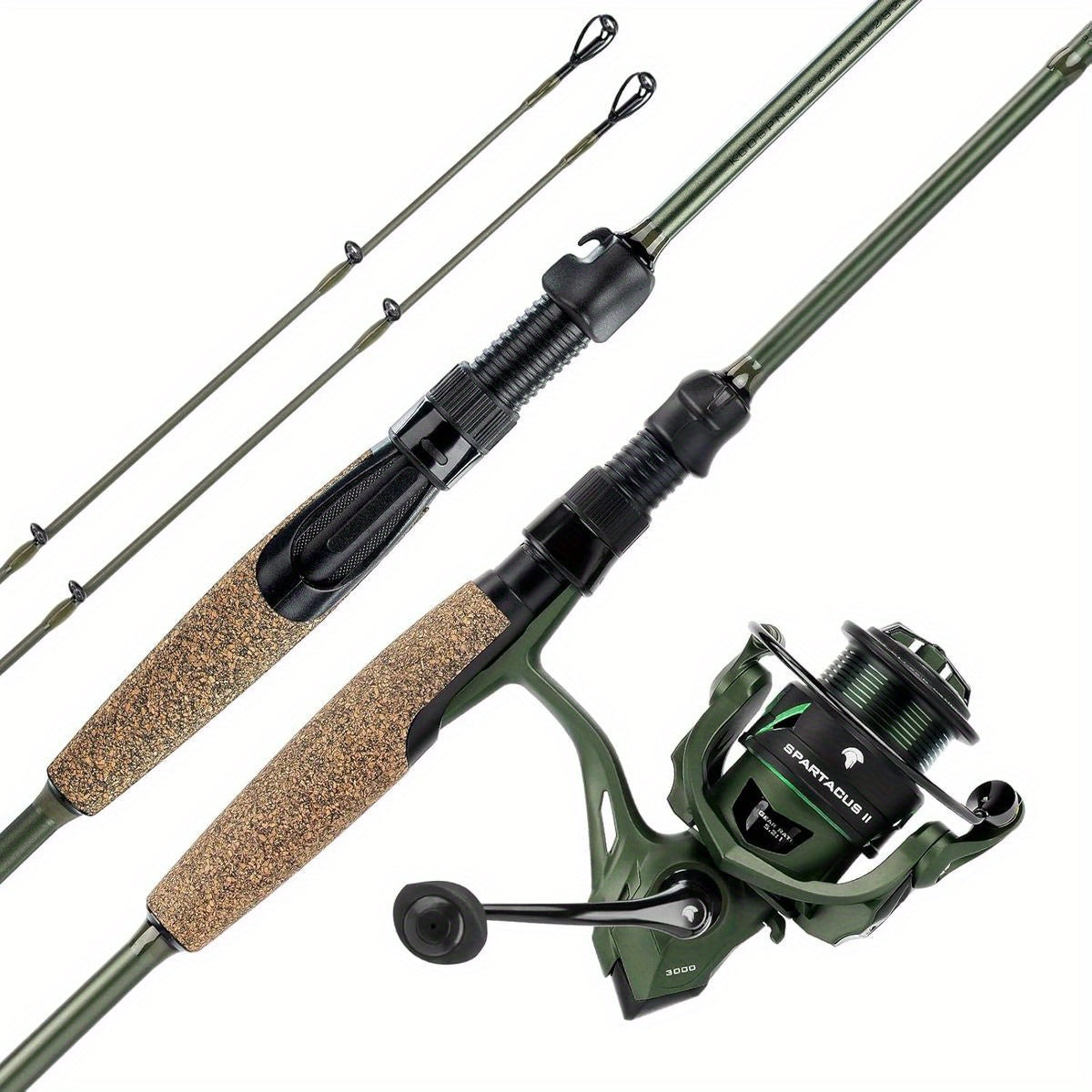 KastKing Spartacus II Twin-Tip Fishing Rod and Reel Combo, Spinning & Casting Combo, Fishing Poles and Reels Combo, KastFlex IM6 Graphite Blanks, 2pcs Rods with Extra Tip, Fishing Rod Cover, Mini Fishing Rod, Freshwater Fishi