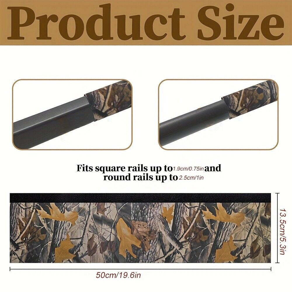 4pcs Camouflage Rubber Tree Stand Rail Pads, Durable & Easy to Install, for Deer Hunting Treestands, Ladder & Climbing Tripod Stands, Outdoor Hunting Gear | Blendable Environment | Cushioned Rail Pads, Bows for Deer Hunting