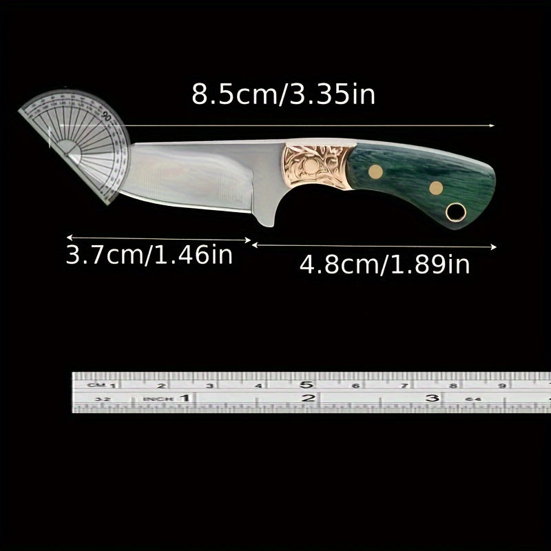 1PC Mini Performance Knife - Compact, Fun, and Versatile Outdoor Pocket Knife for Men - 3.35 Inches, Button Operated, Peeling, Household, Box Opening, Gift, Sheath Included