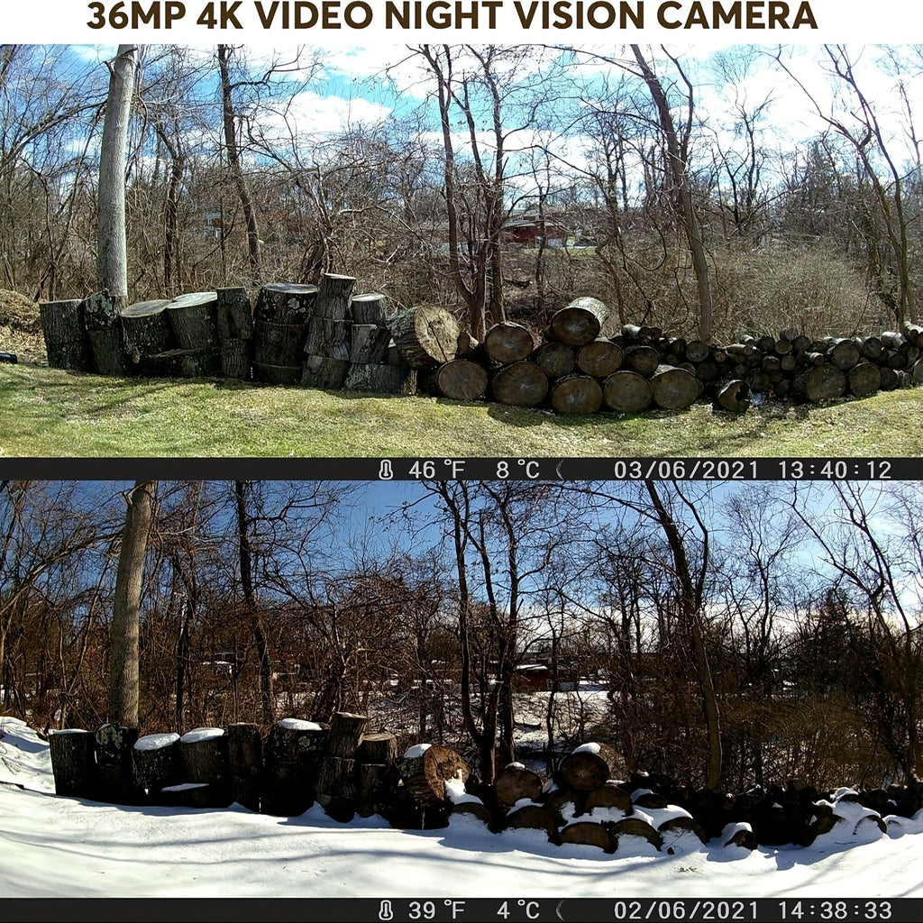 Trail Camera, 4K 48MP Game Camera, 0.2S Trigger Motion Activated, Hunting Camera with Night Vision IP54 Waterproof 2.0''LCD 120°Wide Cam Lens for Outdoor Scouting Wildlife Monitoring Home Security, Gift for Men, Trail Camera